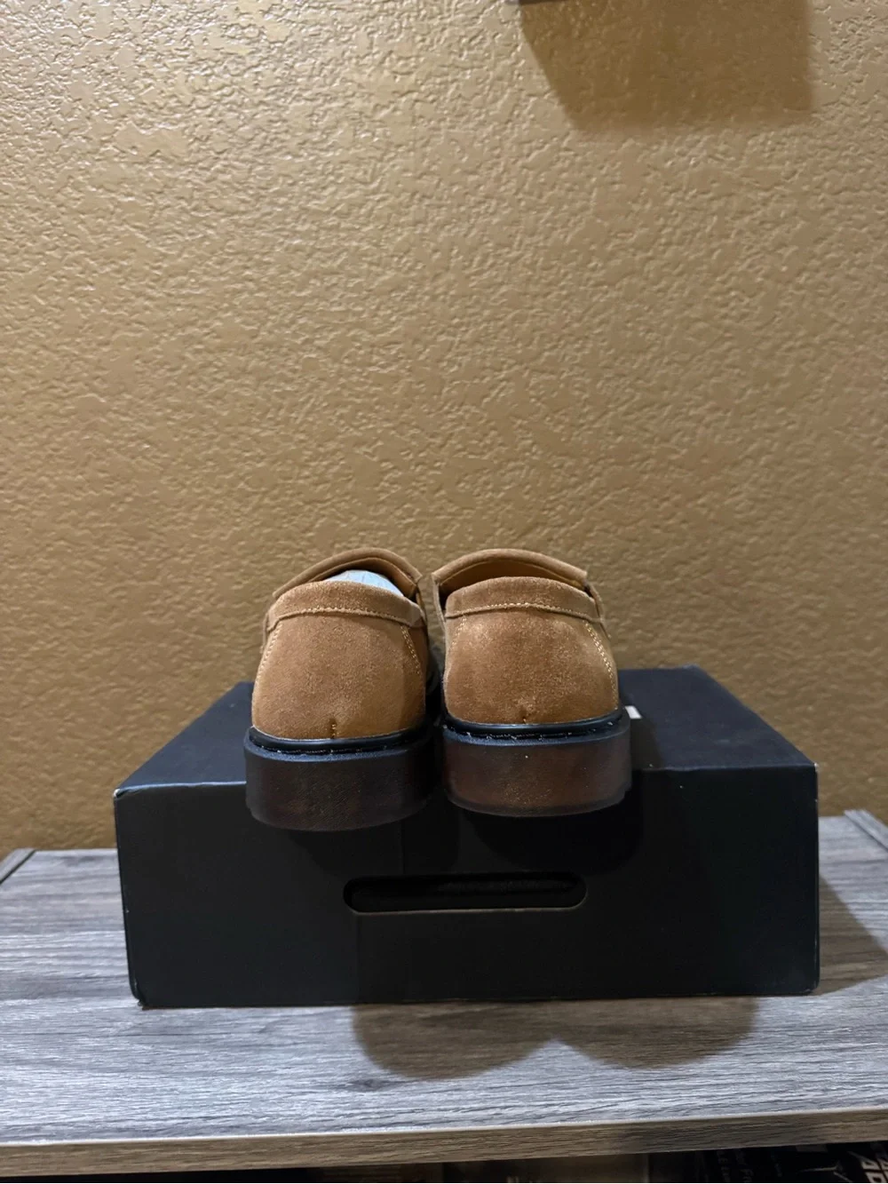 Mens Tan Suede Tassel Loafers - Classic Slip-On